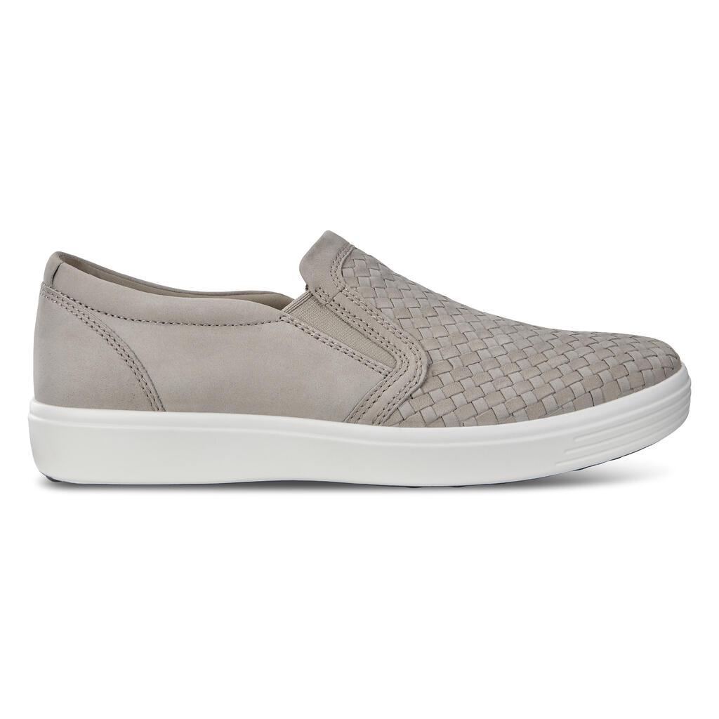 Ecco Soft 7 Mens Slip On Casual Shoes Beige Sales - India BUH-924506